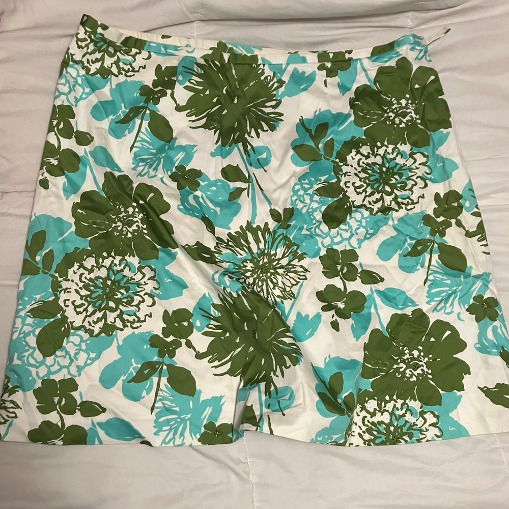 Beaded & Lined Floral Skirt - Valerie Stevens - Size 20W